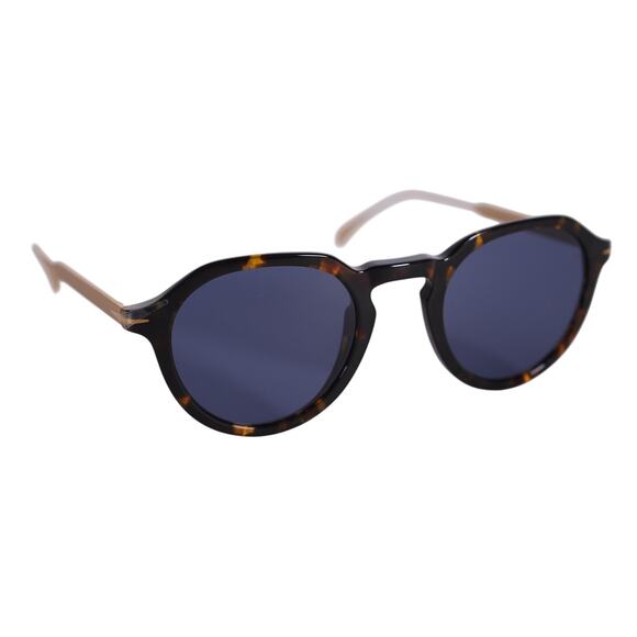 David Beckham Lightweight Round Mens Sunglasses- 21K Havana Gold / Blue - NWT - Picture 2 of 8